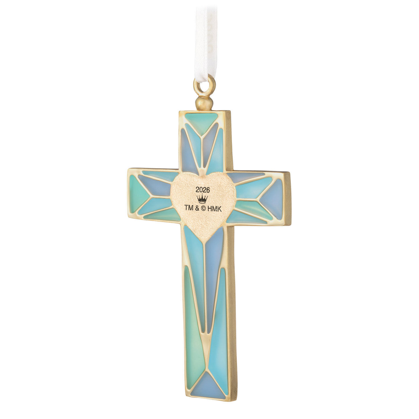 Stained Glass Cross Keepsake Ornament Back image number 6