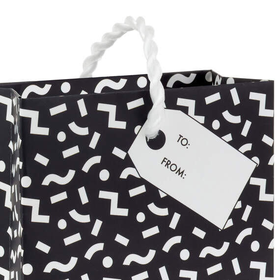 4.6" Black and White Mod Shapes Gift Card Holder Mini Bag, , large image number 5