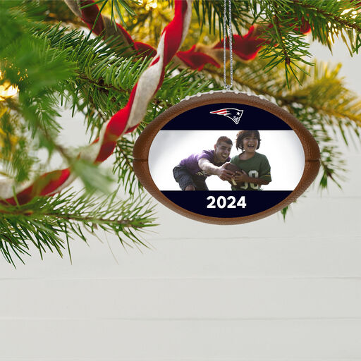 NFL Football New England Patriots Text and Photo Personalized Ornament, 