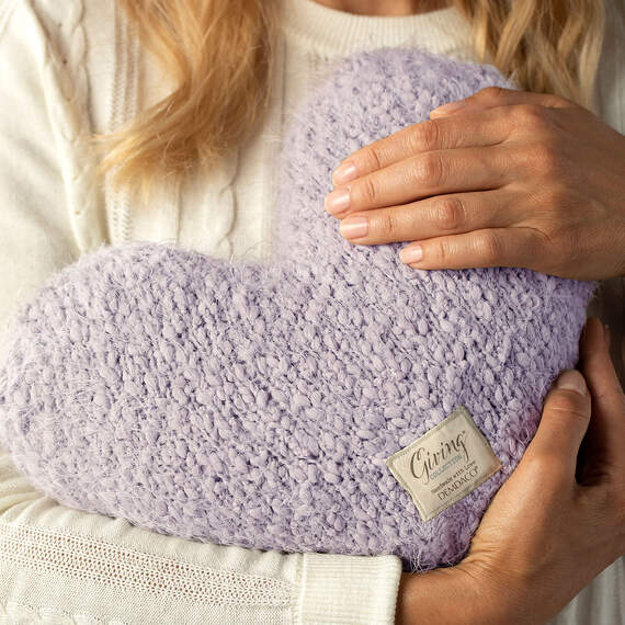 Demdaco Light Purple Giving Heart Pillow, , large image number 3