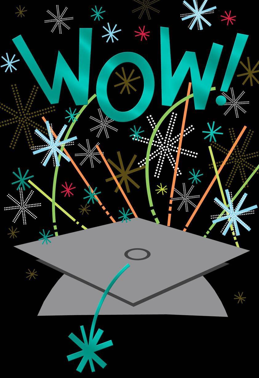 Wow Fireworks Graduation Card
