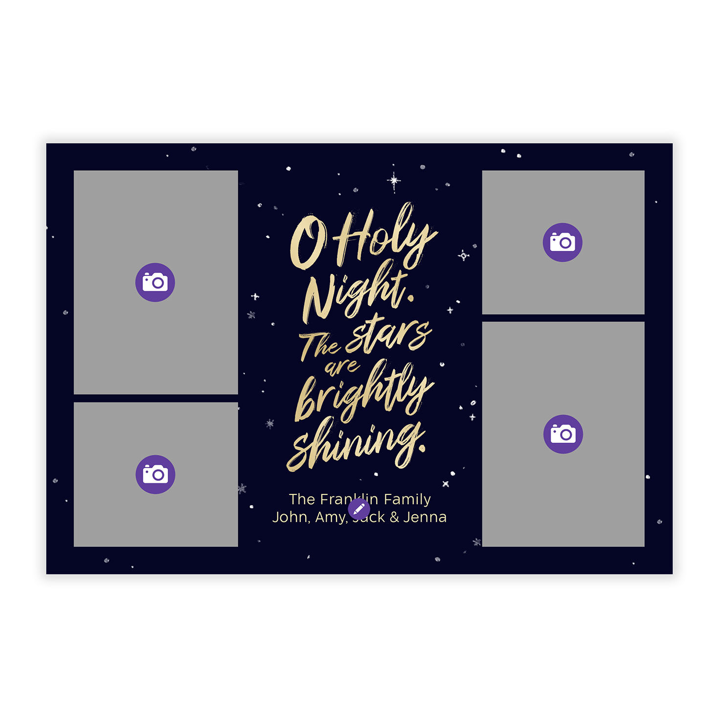 Starry O Holy Night Flat Christmas Photo Card, , large image number 5