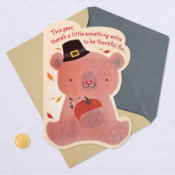 Teddy Bear Baby's First Thanksgiving Card, , large image number 5