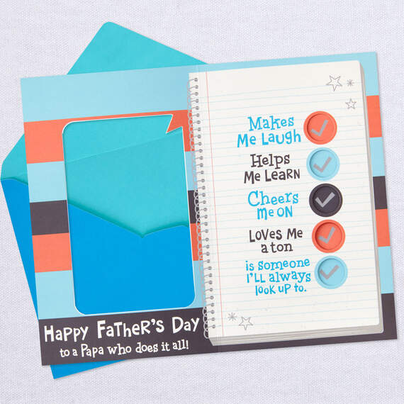 Best Papa Checklist Father's Day Card, , large image number 3