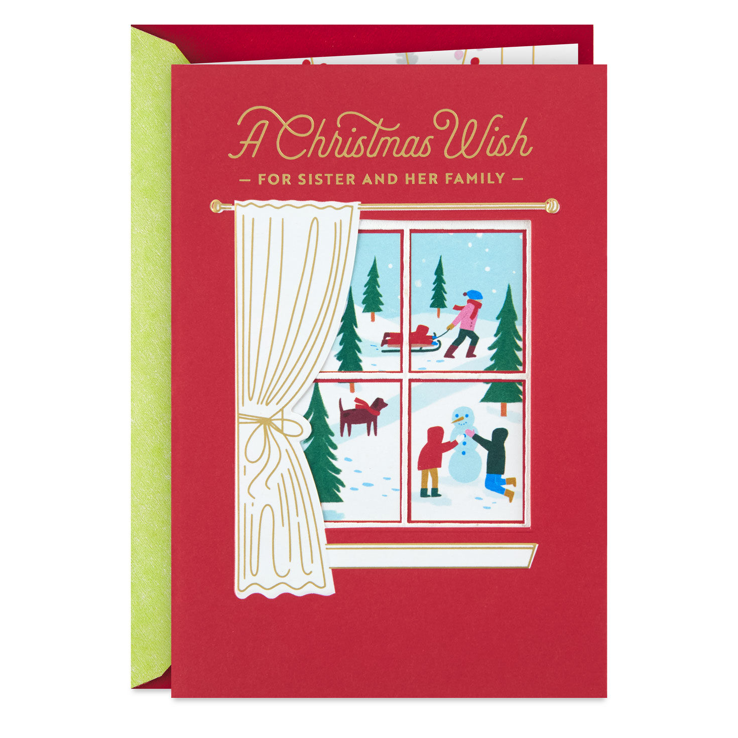 Love and Happy Wishes Christmas Card for Sister and Family