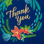 Poinsettia Wreath Holiday Thank-You Card, , large image number 4