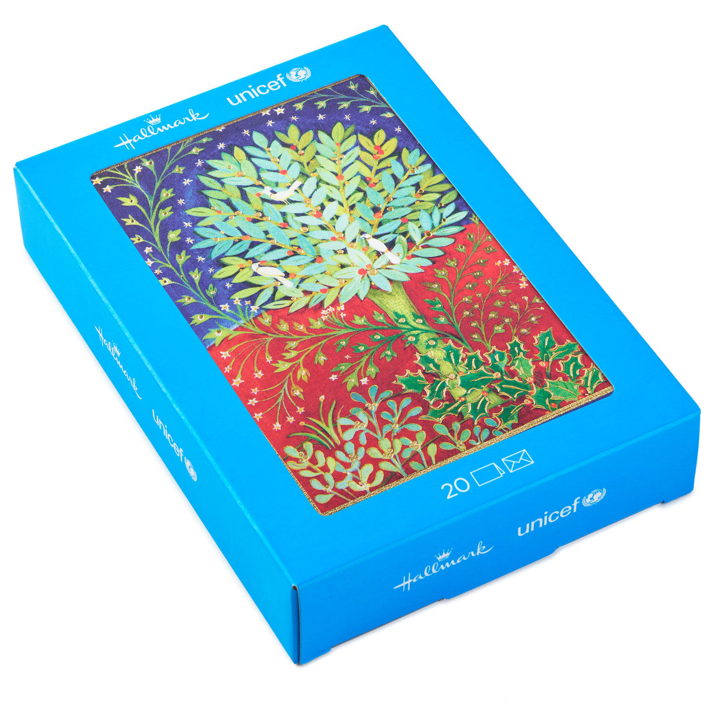 UNICEF Peaceful Holly Tree Boxed Christmas Cards