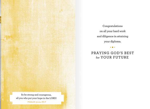 Be Strong and Courageous Religious Graduation Card, , large image number 2