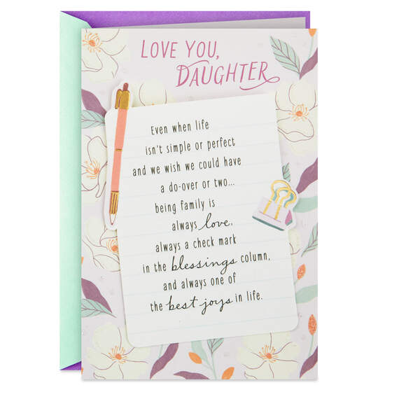 Being Family Is Love Birthday Card for Daughter