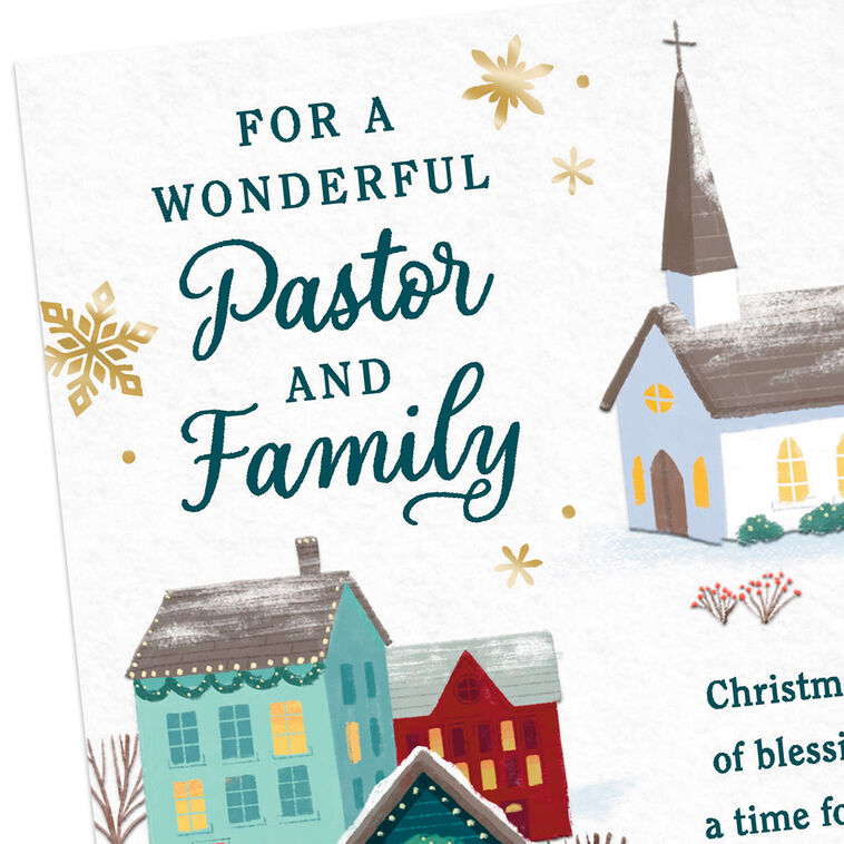 Church and Homes Religious Pastor Christmas Card Card Front Detail image number 5