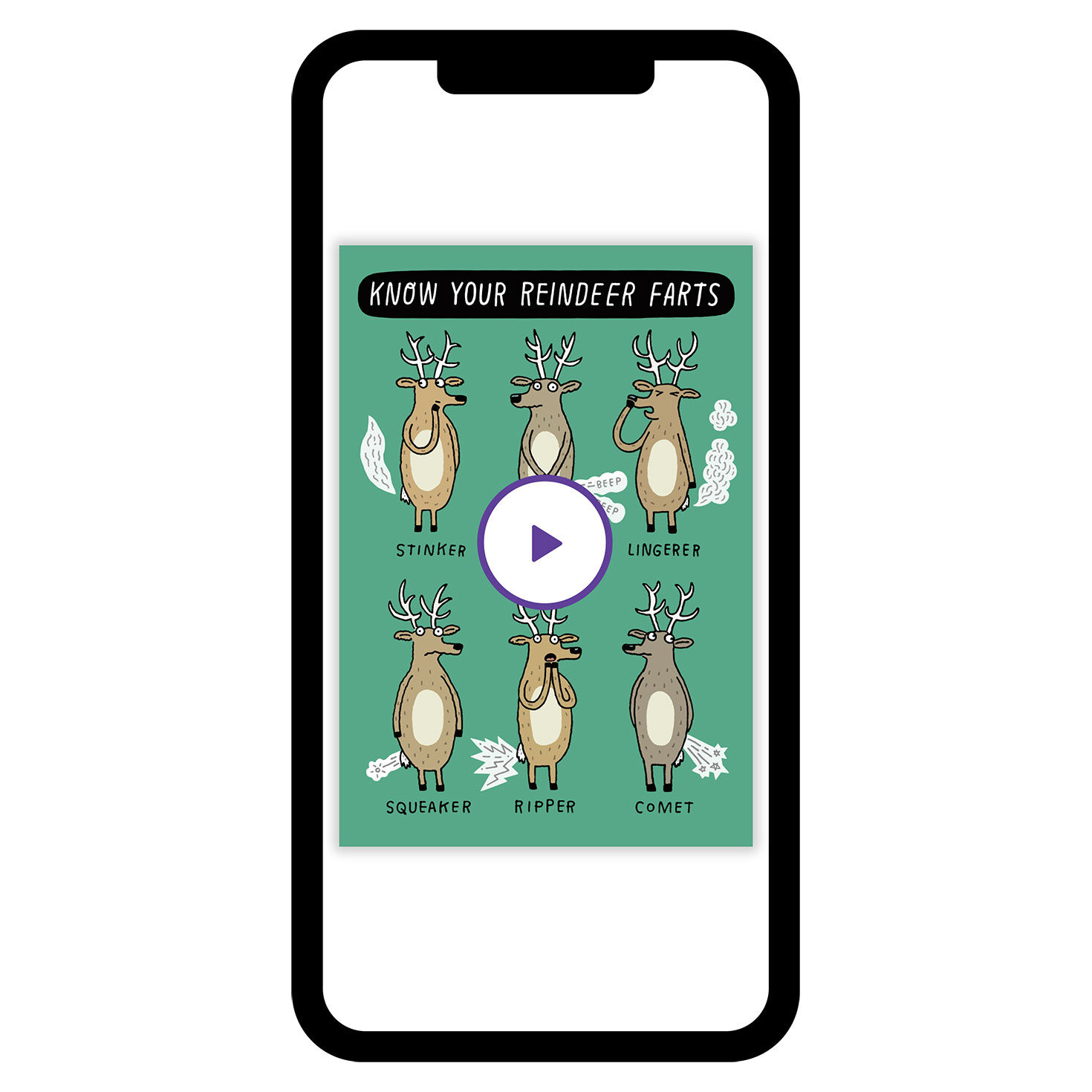 Reindeer Farts Christmas eCard