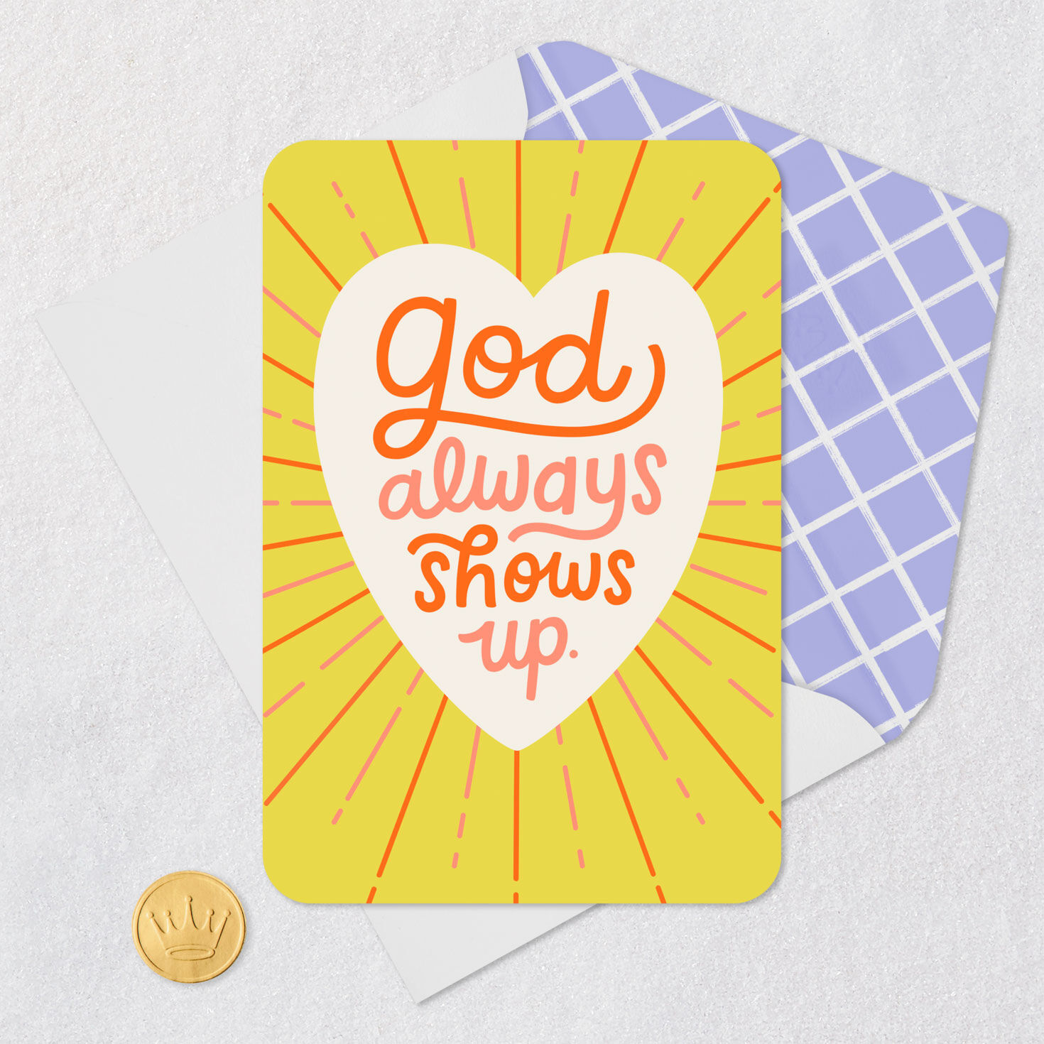 Radiant Heart Religious Blank Card Card Front with Envelope and Gold Seal image number 4