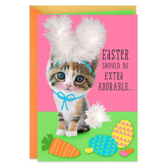 Somebunny Sweet Kitten Easter Card