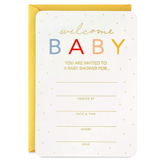Gold Dots Baby Shower Invitations, Pack of 10, , large image number 2