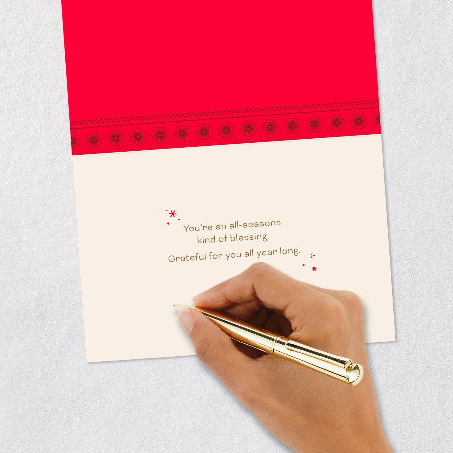 Block Letters on Black Christmas Thank You Card Signing card image number 6