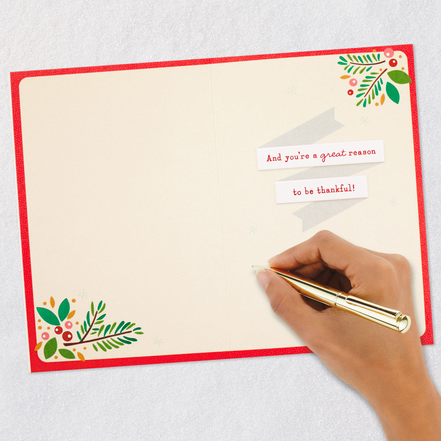 Botanical Berries Joy and Kindness Christmas Card signing card image number 6