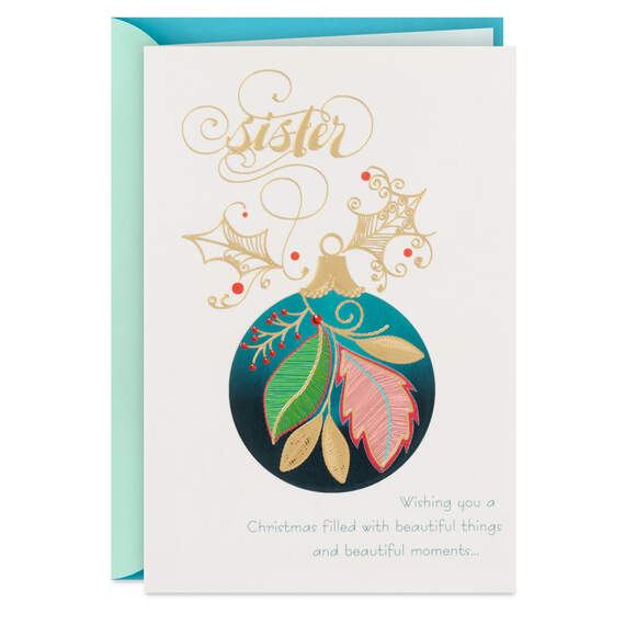 Beautiful Things and Beautiful Moments Christmas Card for Sister, , large image number 1