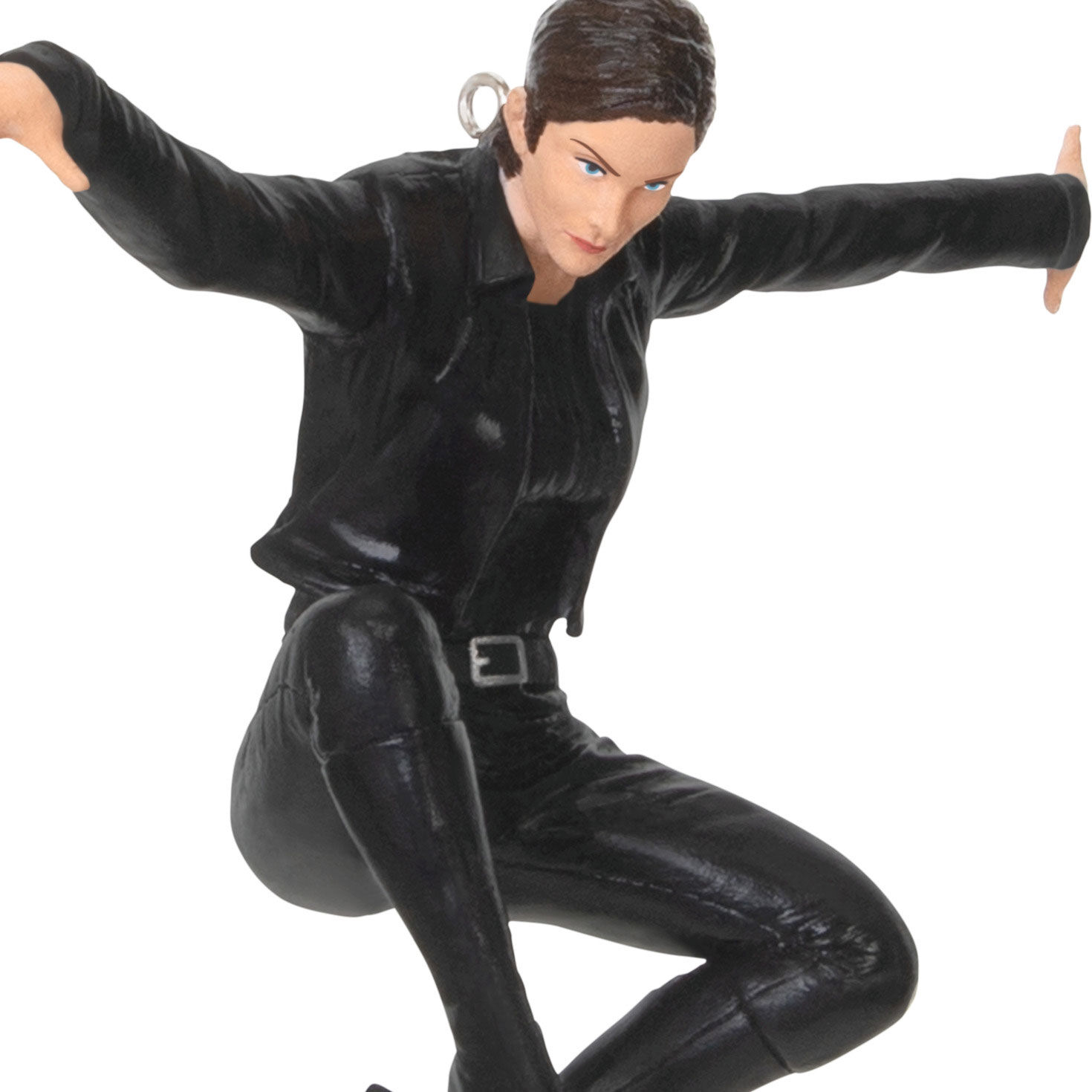 Matrix Woman Jumping in Black Keepsake Ornament closeup view image number 5