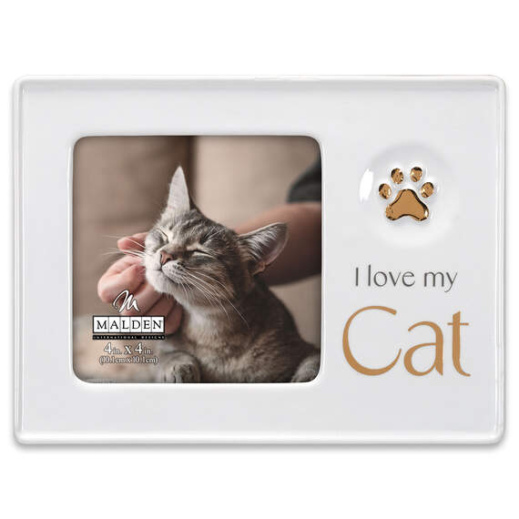 I Love My Cat Ceramic Picture Frame, 4x4, , large image number 1