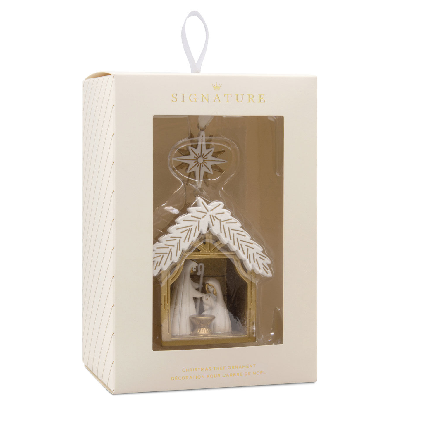 Gold White Nativity Christmas Ornament Package Front image number 7