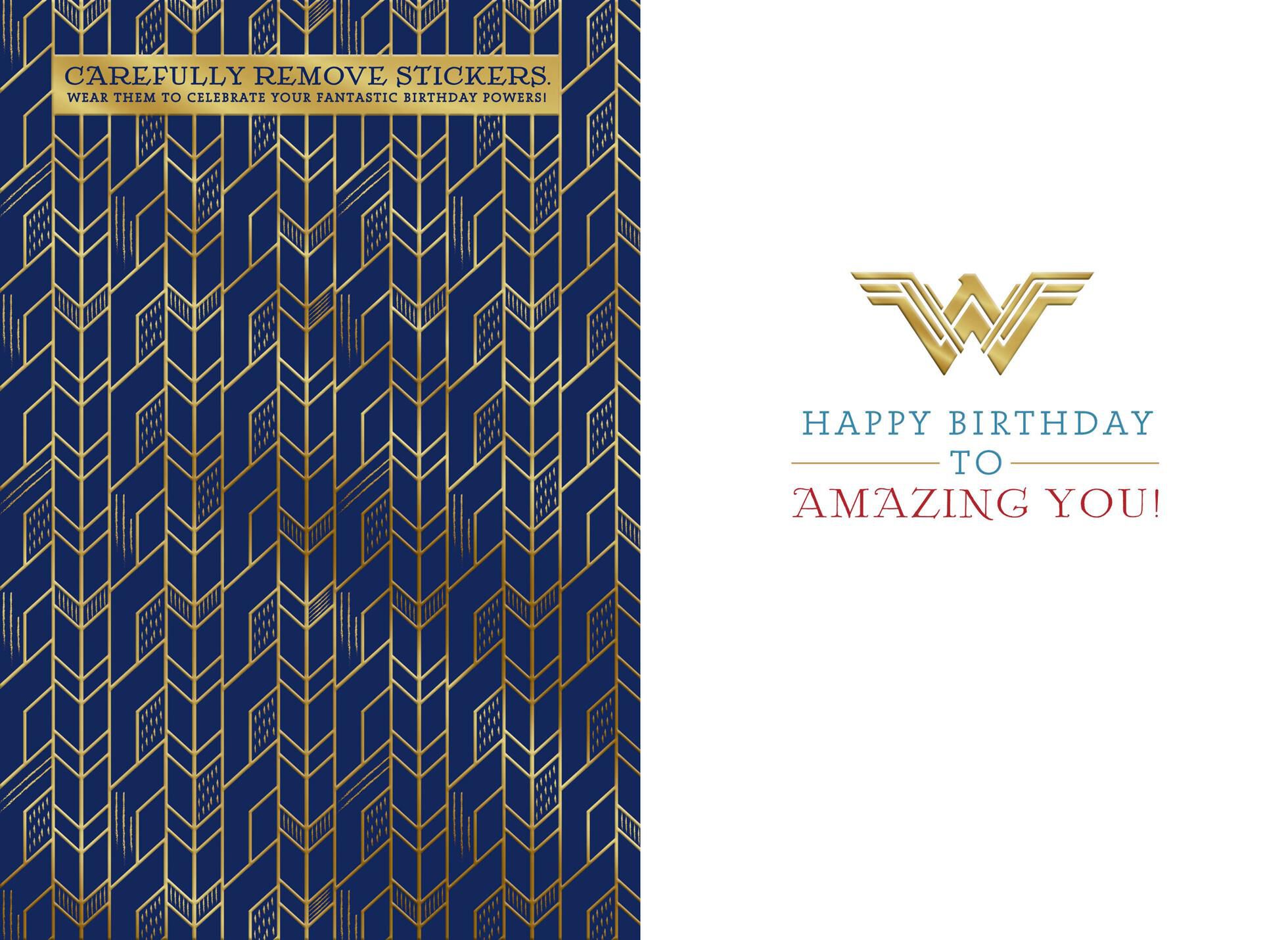 Wonder Woman™ Amazing You Birthday Card With Stickers