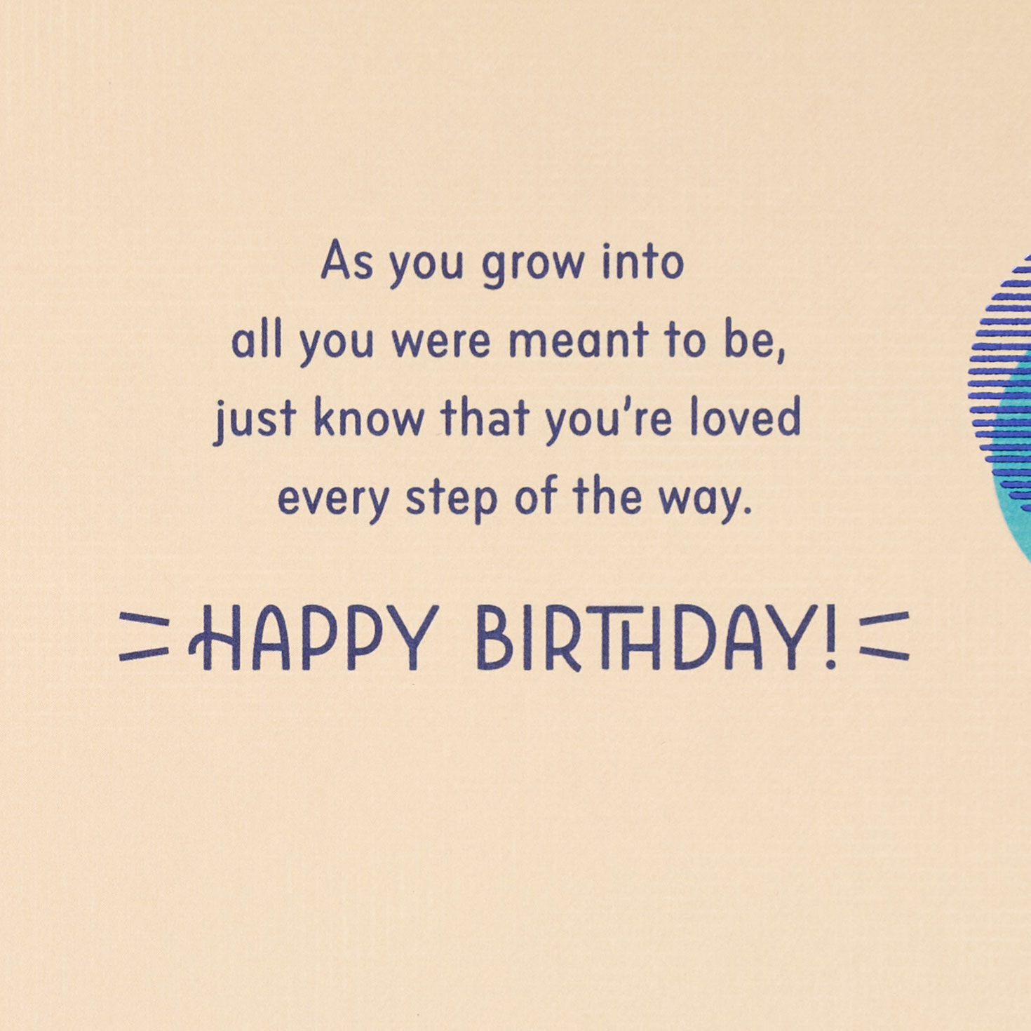 Abstract Navy, Bronze and Red Present Grandson Birthday Card Sentiment image number 2