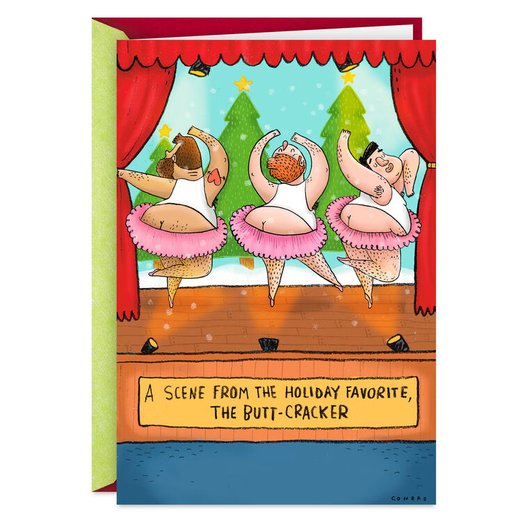 Butt-Cracker Holiday Dance Funny Christmas Card