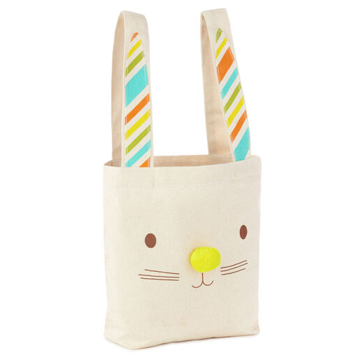 10.3" Easter Bunny Canvas Tote Bag, 