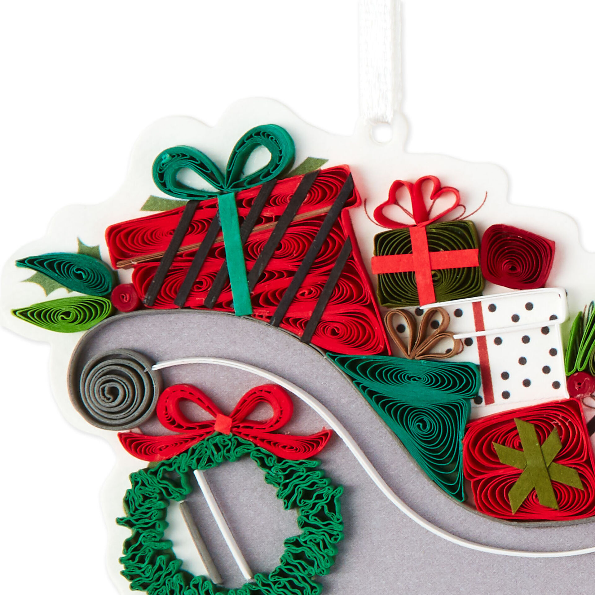 Sleigh Quilled Paper Handmade Christmas Card With Decoration - Greeting Cards - Hallmark