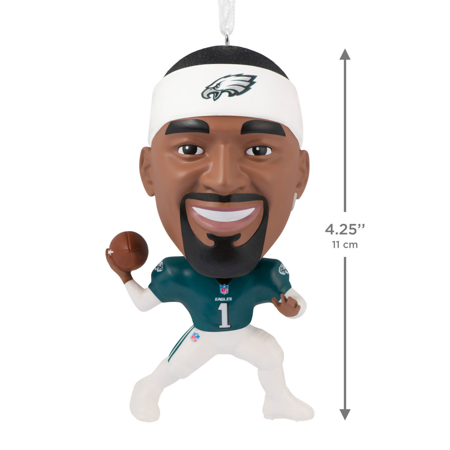 Jalen Hurts Bobblehead Christmas Ornament measurement image number 3