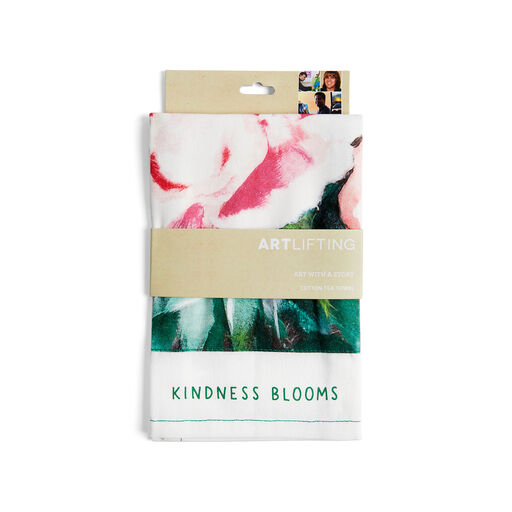 Demdaco ArtLifting Peony Tea Towel, 