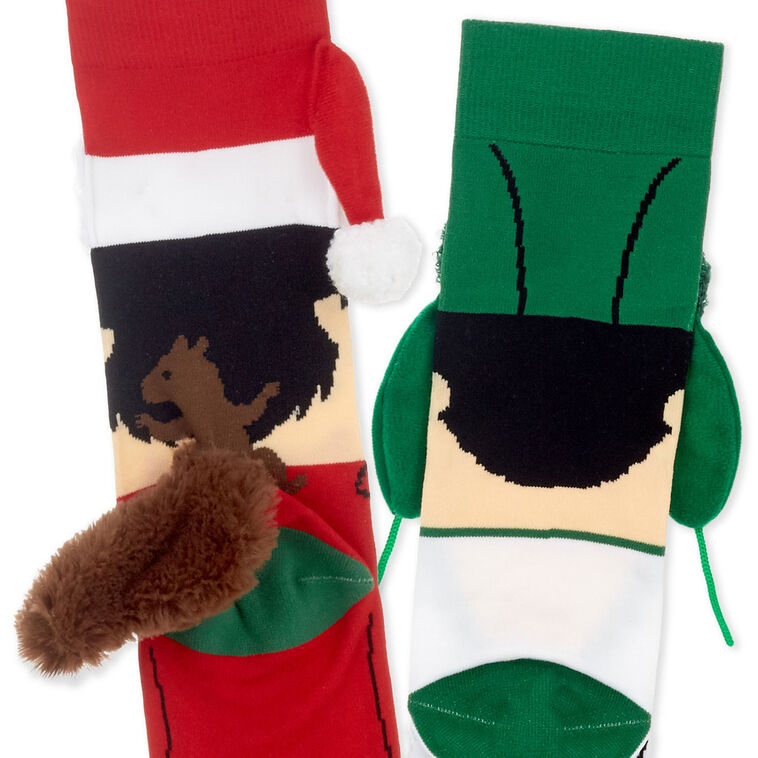 Christmas Vacation Clark and Eddie Novelty Socks upclose view image number 4