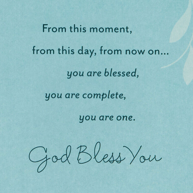 Rings in Heart Religious Wedding Card Sentiment image number 2