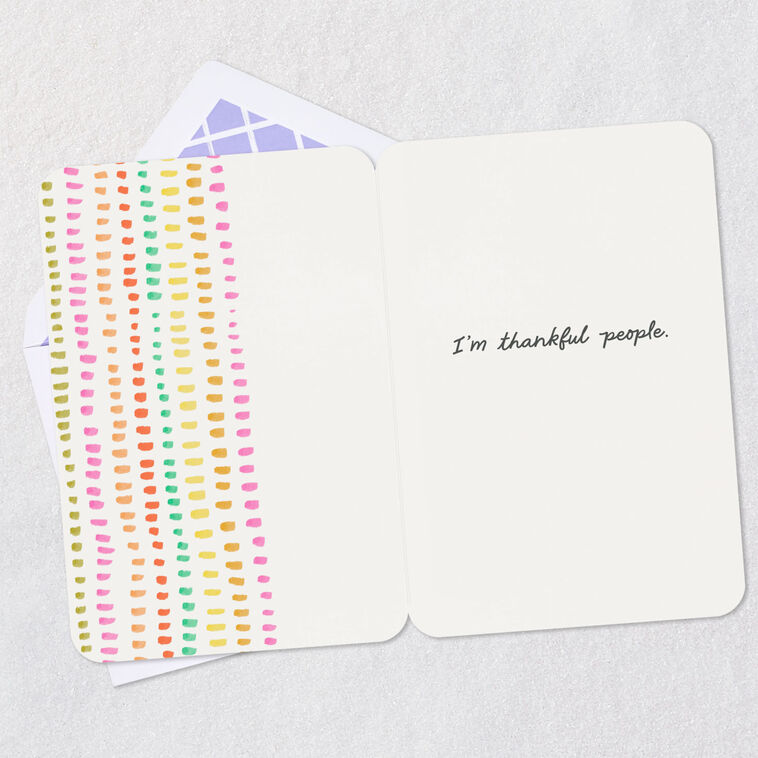 Colorful Dot Dash Pattern Thank You Card Open card with envelope image number 3