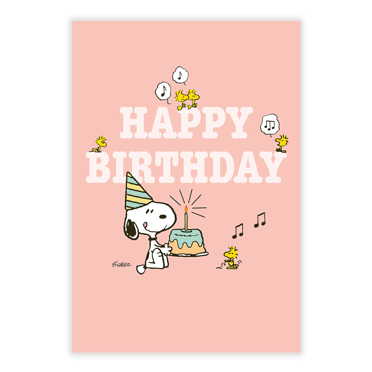 Snoopy With Cake Personalized Birthday Card front image number 8