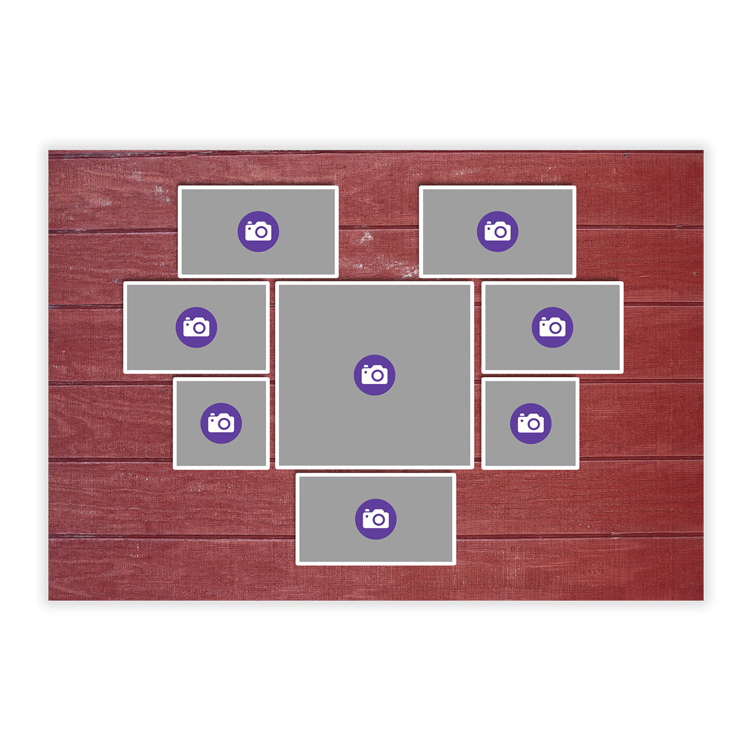 Rustic Heart Collage on Red Flat Photo Card, , large image number 5