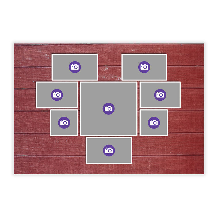 Rustic Heart Collage on Red Flat Photo Card, , large image number 5