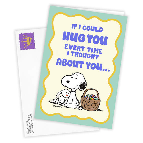 Peanuts® Snoopy Hug Folded Easter Photo Card, , large image number 2