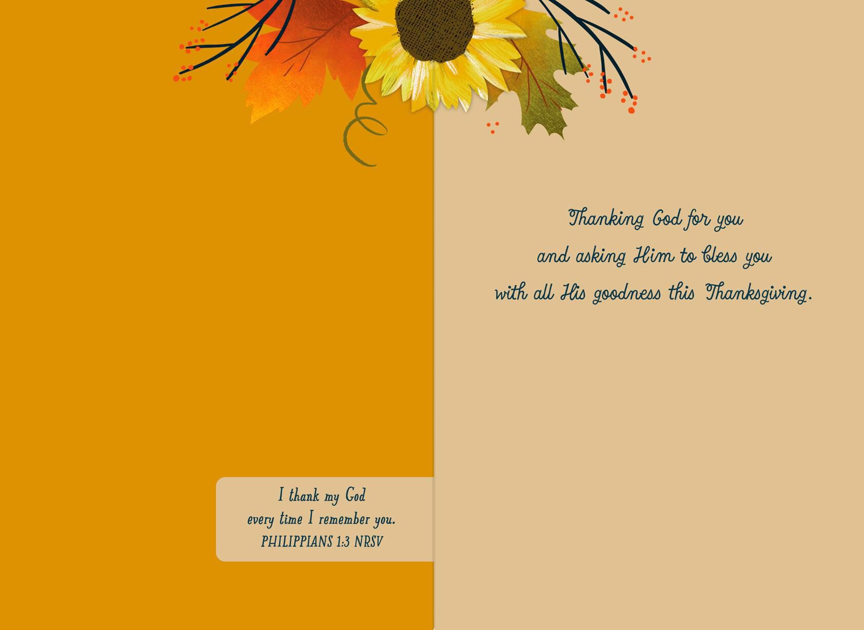 Blessed and Grateful Religious Thanksgiving Card