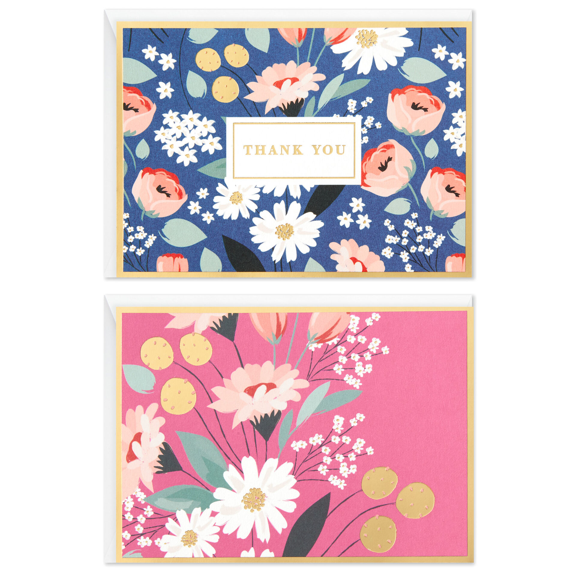 Assorted Floral Blank ThankYou Notes and Note Cards, Box of 50 Note