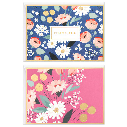 Assorted Floral Blank Thank-You Notes and Note Cards, Box of 50, 