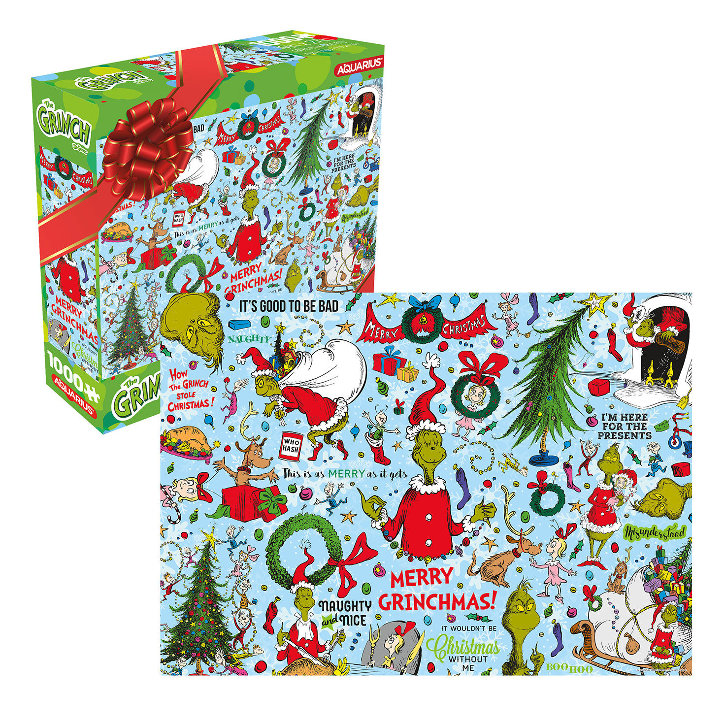 Aquarius The Grinch Wrapping Paper 1000-Piece Jigsaw Puzzle