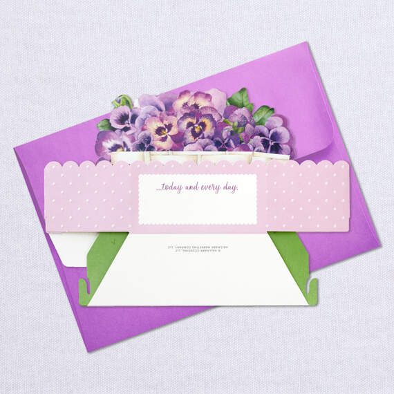 You Are Loved Purple Pansy 3D Pop-Up Love Card, , large image number 7