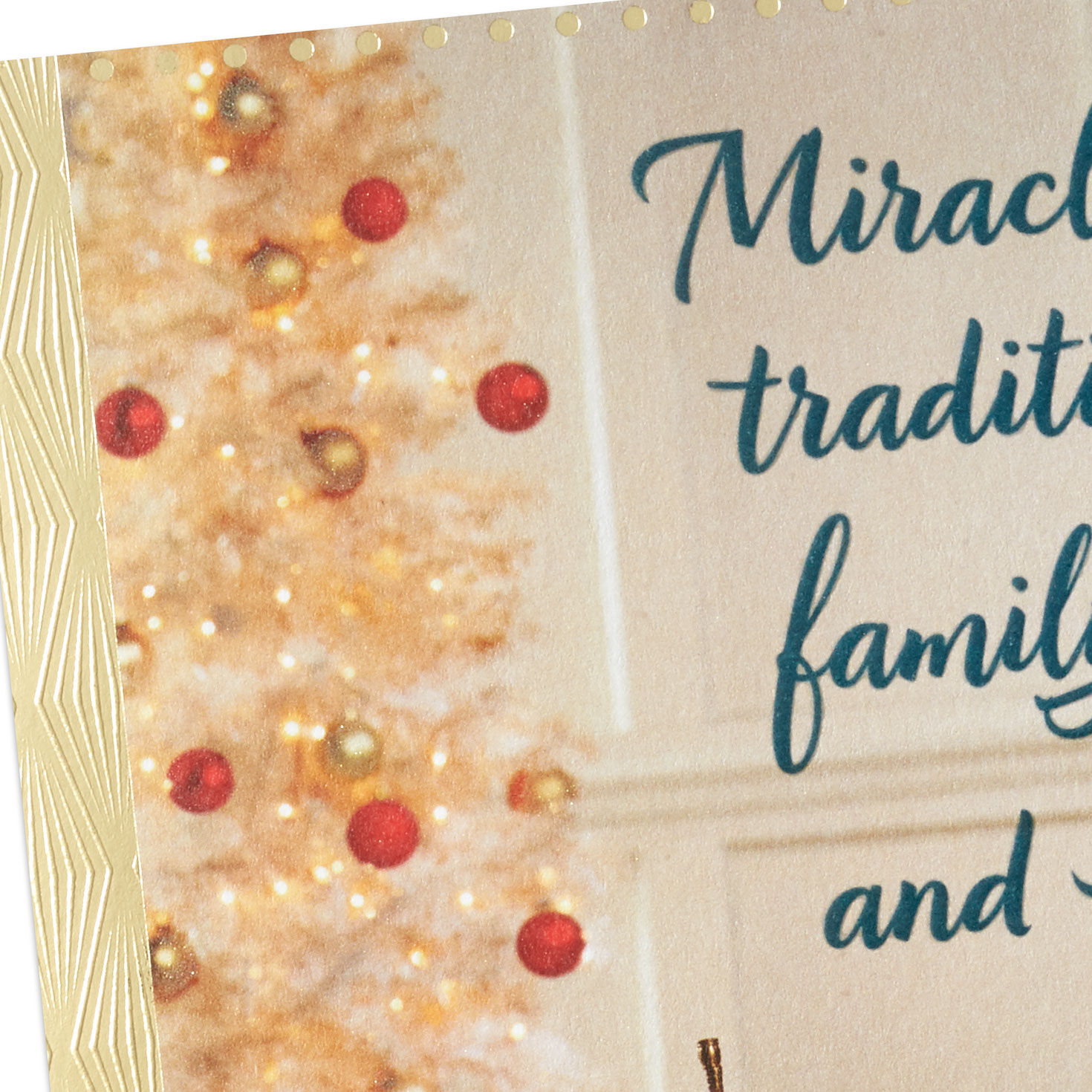 Miracles, Tradition, Family and Love Christmas Hanukkah Card, , large image number 4