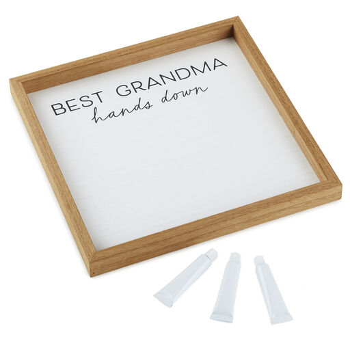 Best Grandma Hands Down Wood Sign Handprint Kit, 