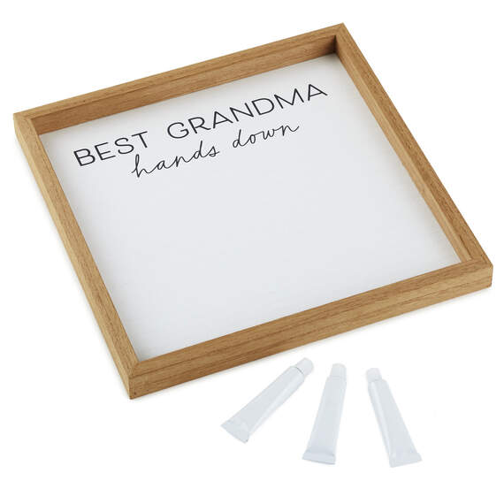 Best Grandma Hands Down Wood Sign Handprint Kit, , large image number 1
