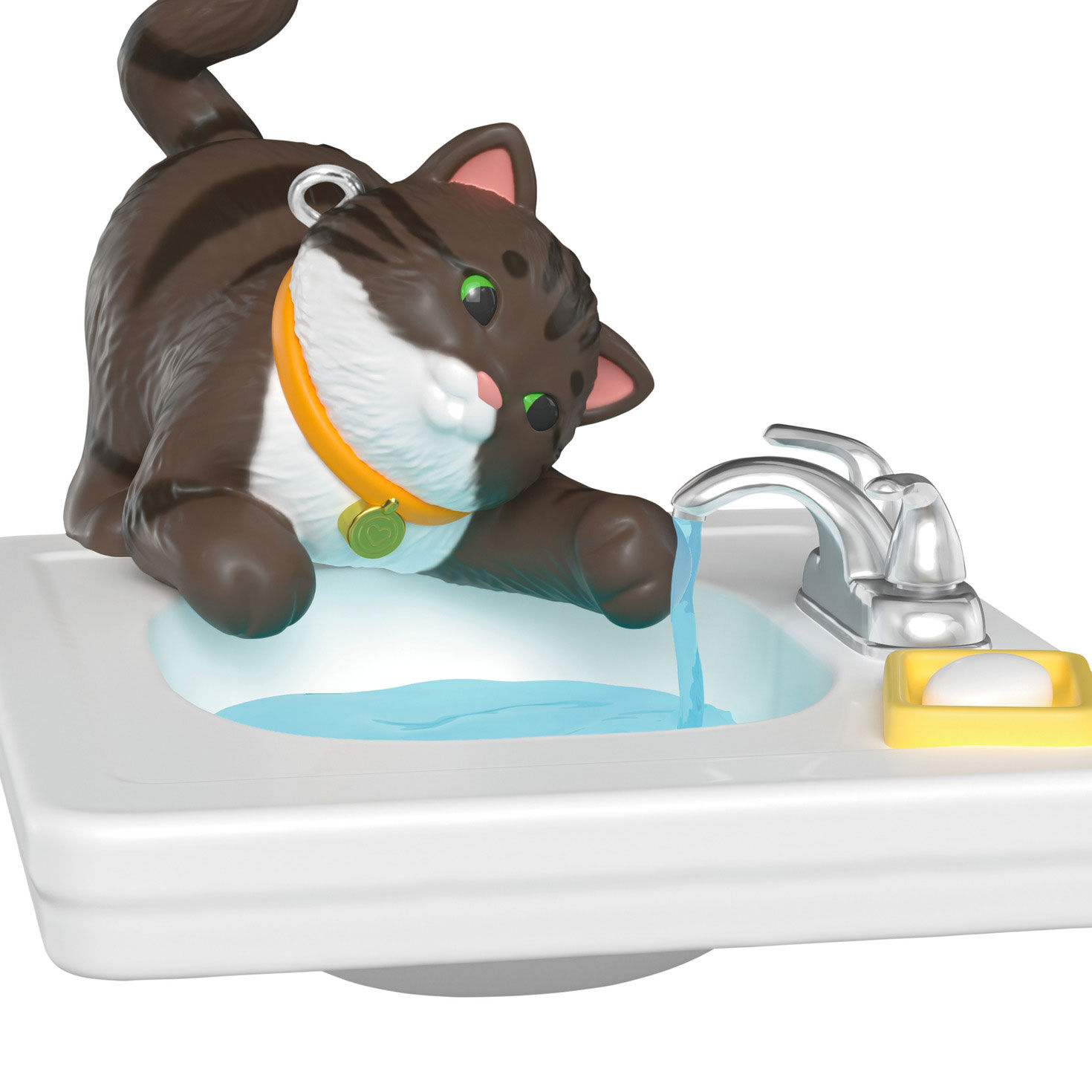 Kitten on Sink Keepsake Ornament upclose view image number 5