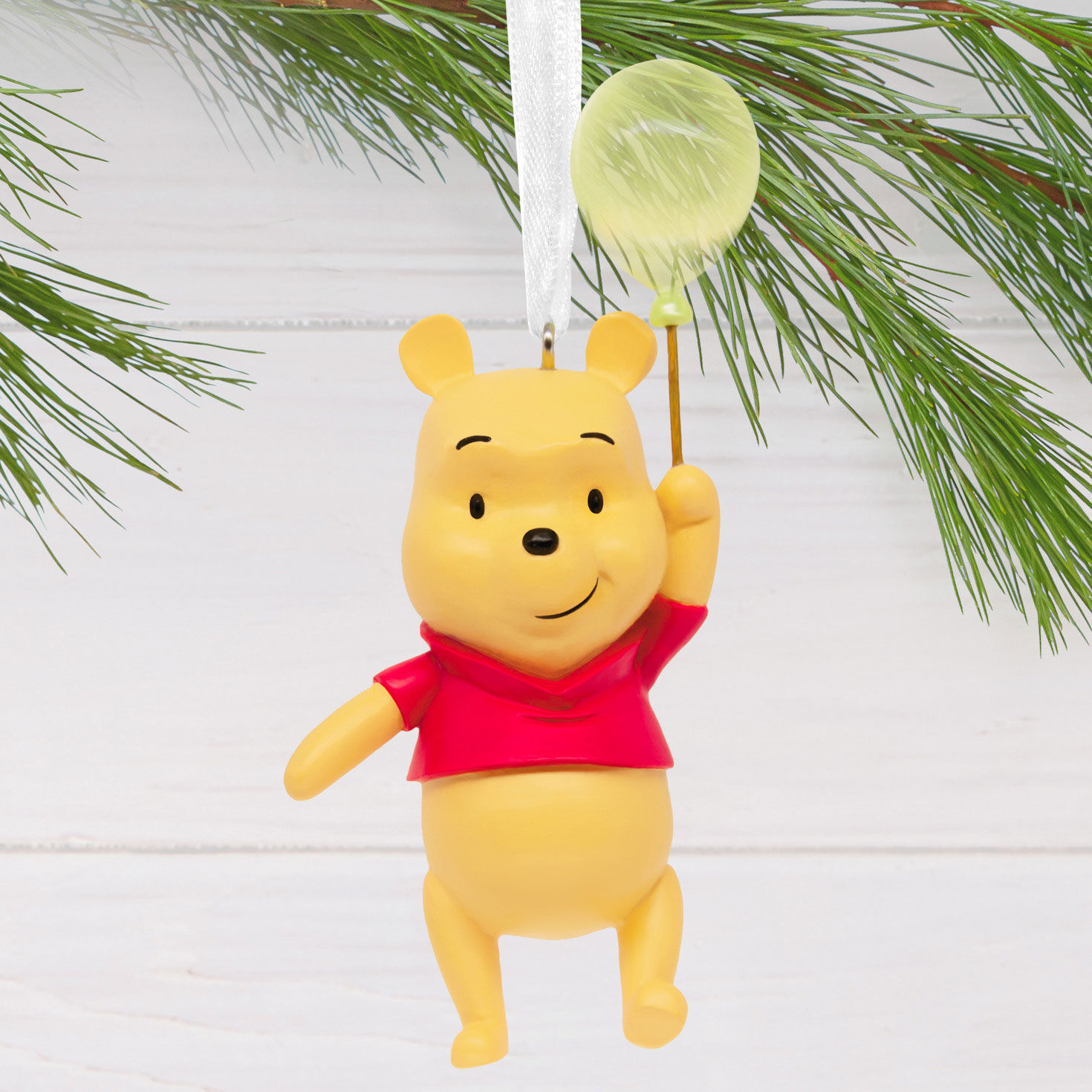 Winnie the Pooh With Balloon Christmas Ornament hanging on tree image number 2