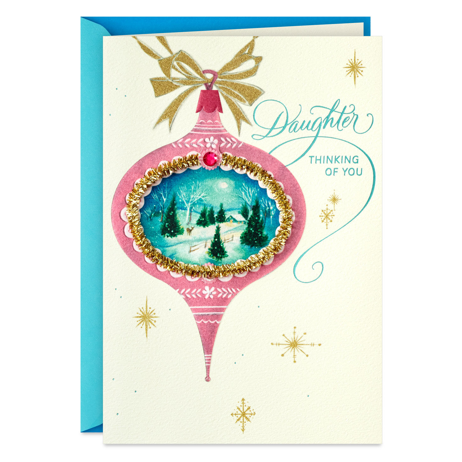 Thinking of You Christmas Card for Daughter