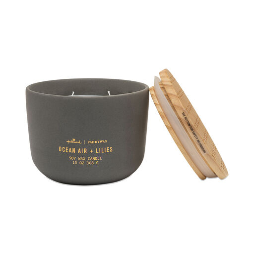 Paddywax Ocean Air & Lilies 3-Wick Ceramic Candle, 13 oz., 